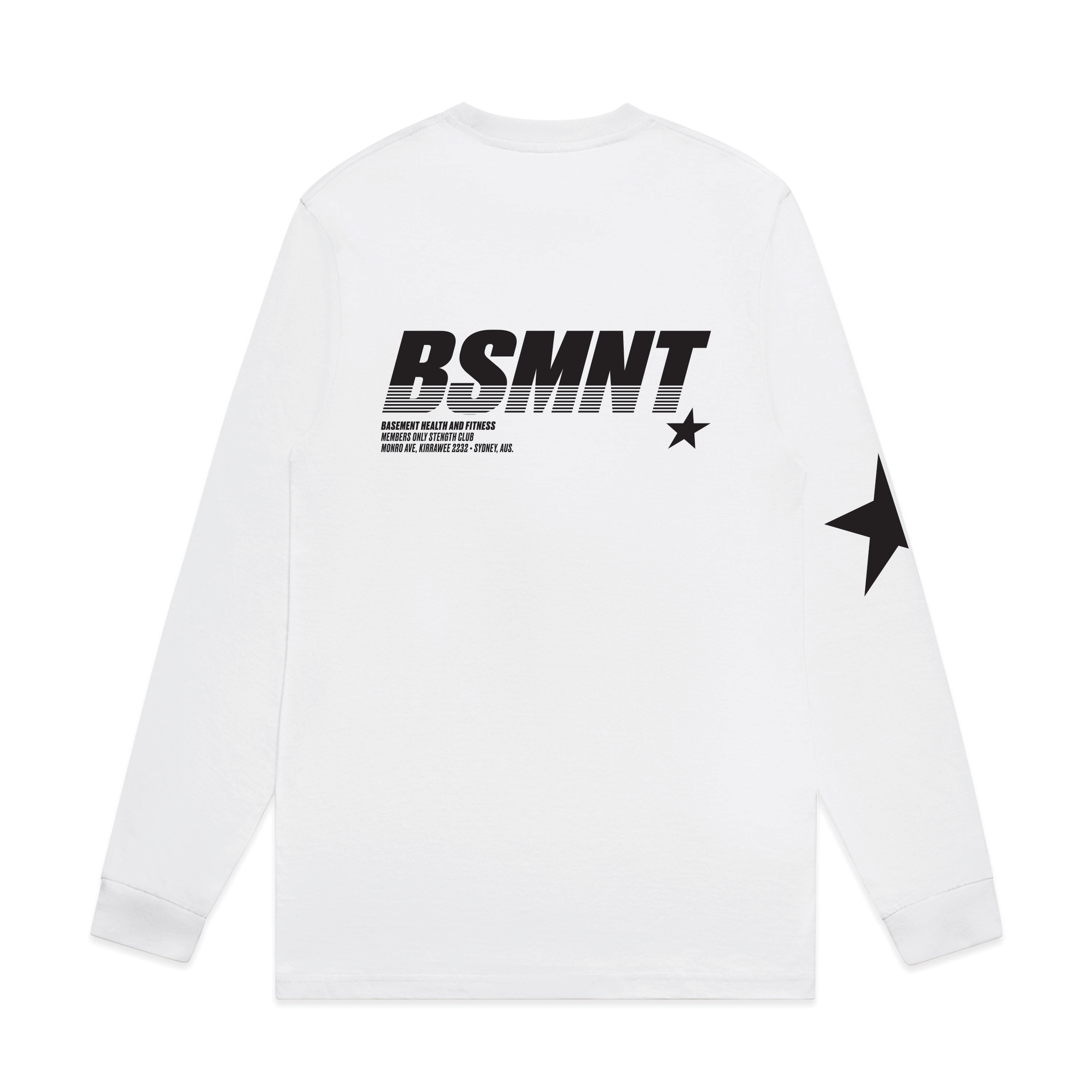 BASEMENT L/S BLACK STAR (WHITE)