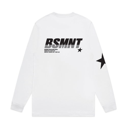 BASEMENT L/S BLACK STAR (WHITE)