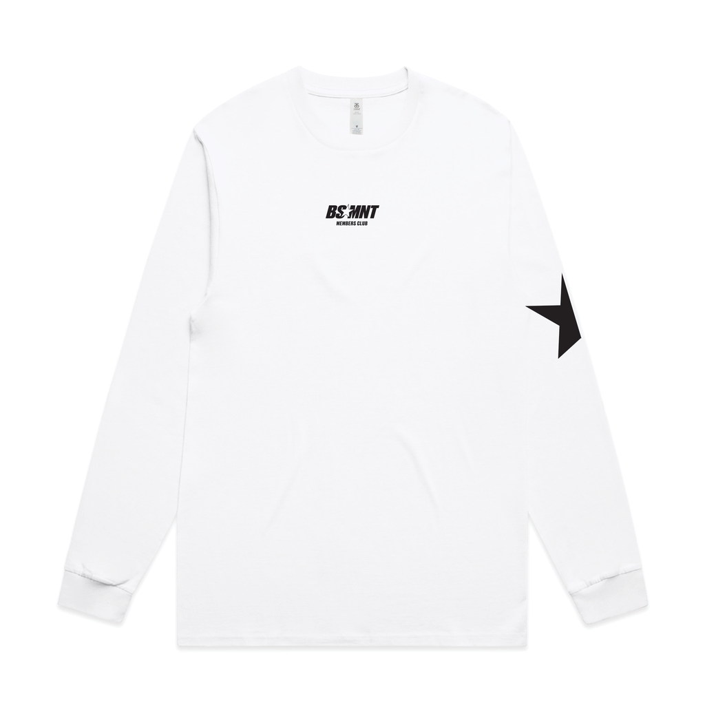 BASEMENT L/S BLACK STAR (WHITE)