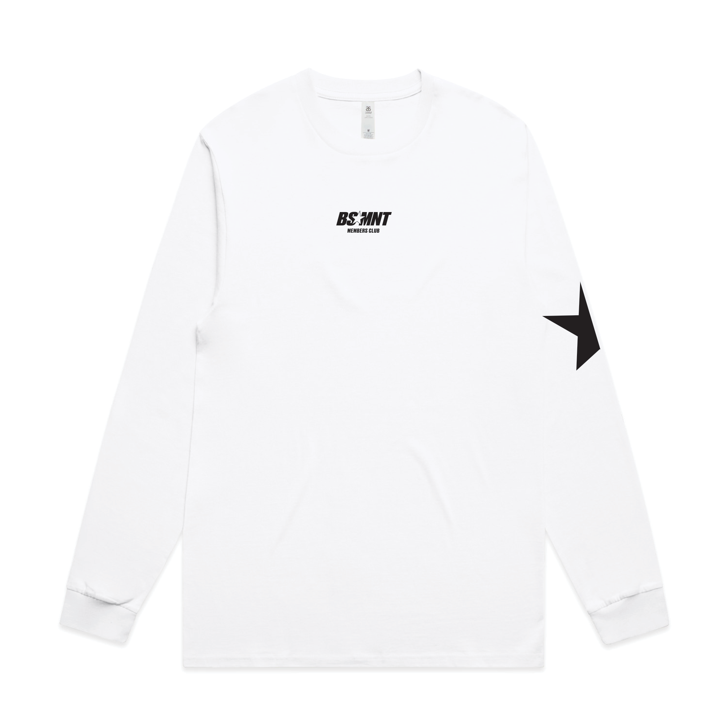 BASEMENT L/S BLACK STAR (WHITE)